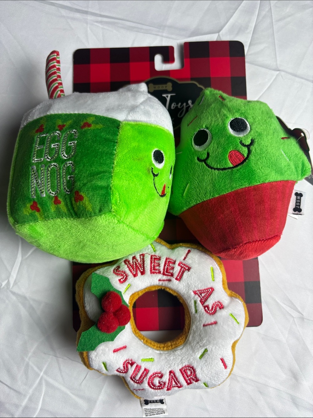 BNWT Woof Dog Toys W/Squeakers 3 pack
